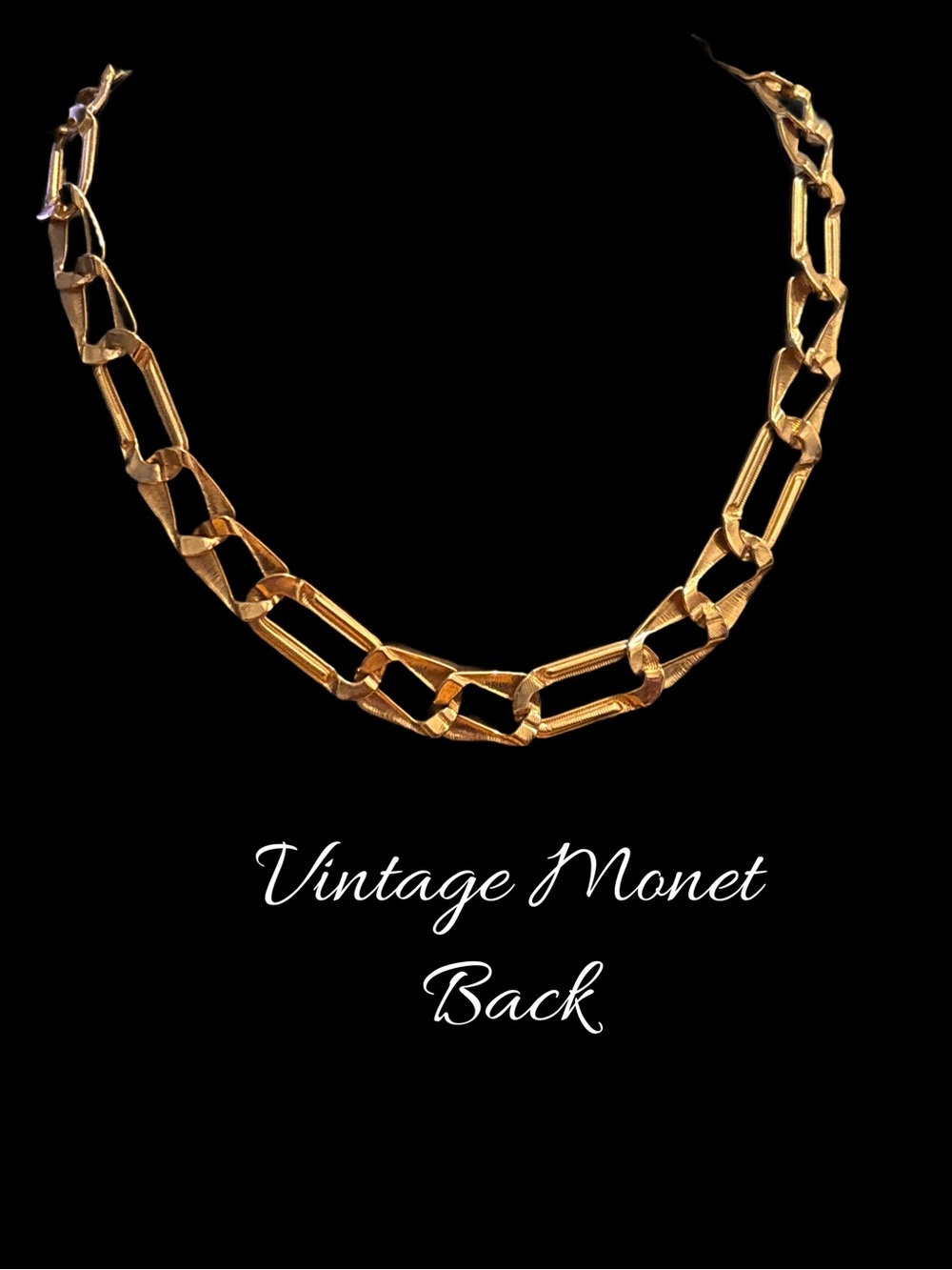 Gold and Black Link Chain Necklace - Women Jewelry